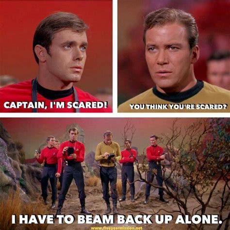 Bah. He's altering the stats, though, in a way that defeats the entire premise of the legend(?); meme(?); joke(?). The entire joke about how being a red shirt means you're dead completely takes into account the "immortal" characters. If Kirk, Spock, McCoy, and Guy the red shirt beam down, the odds are enormous that Guy isn't coming back. 
